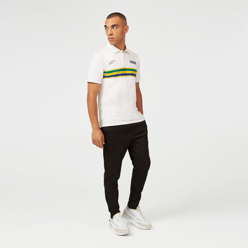 AS FW MENS STRIPE POLO - white