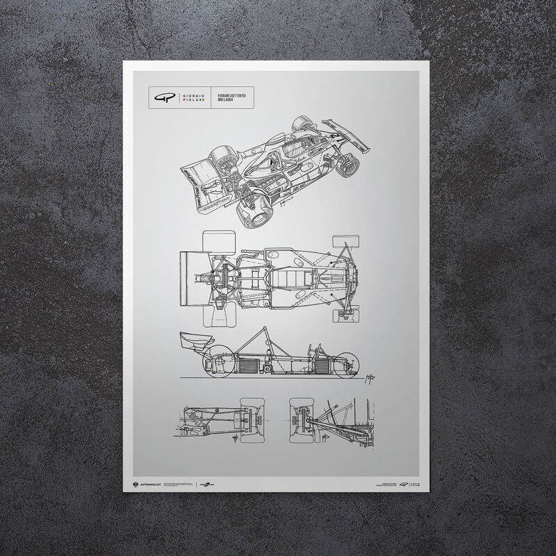 SF SL GIORGIO PIOLA - TECH DRAWING - LAUDA - 1975 - Multicolor