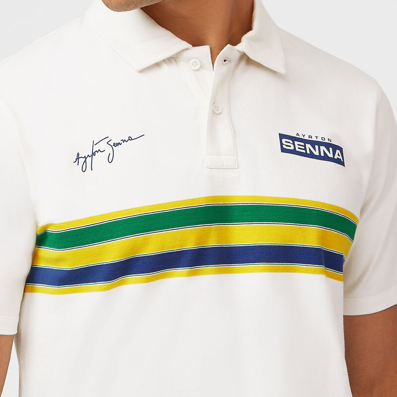 AS FW MENS STRIPE POLO - white