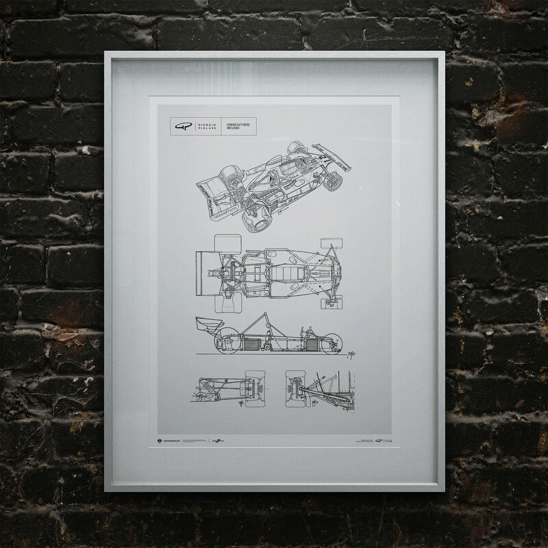 SF SL GIORGIO PIOLA - TECH DRAWING - LAUDA - 1975 - Multicolor