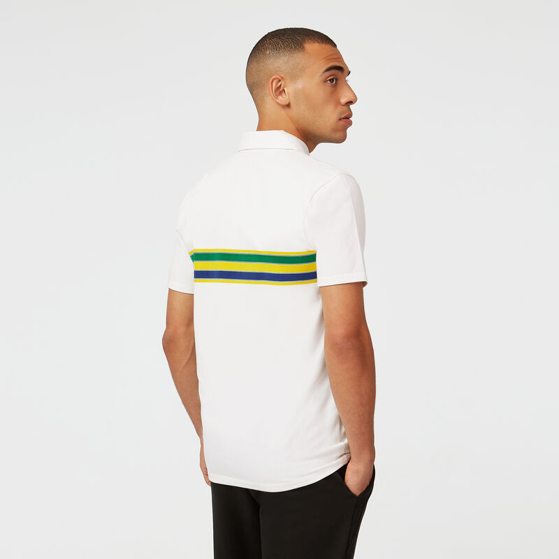 AS FW MENS STRIPE POLO - white