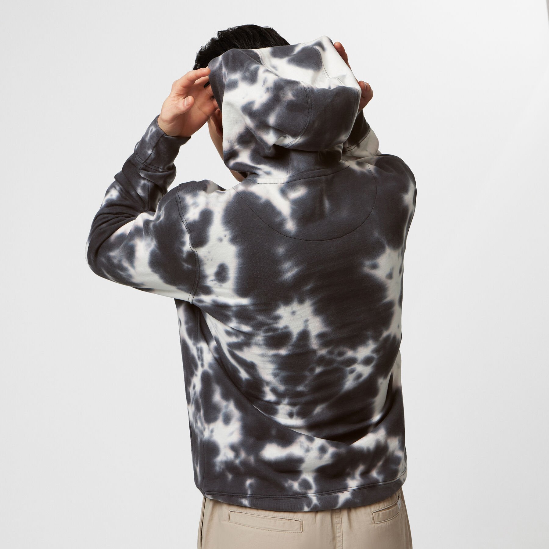 Grey tie clearance dye hoodie