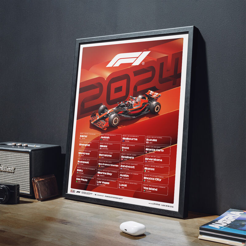 F1 2024 RACE CALENDAR POSTER - red