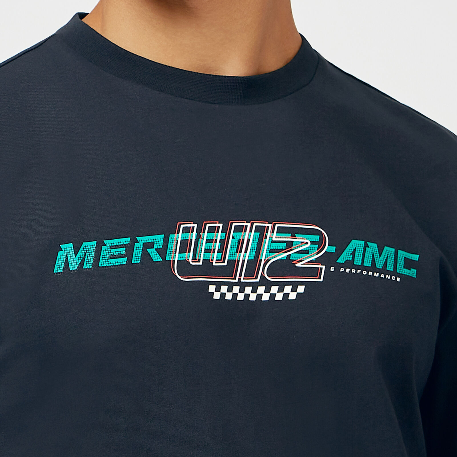 Mercedes AMG Petronas F1 Large Logo T-Shirt - Black - Unisex